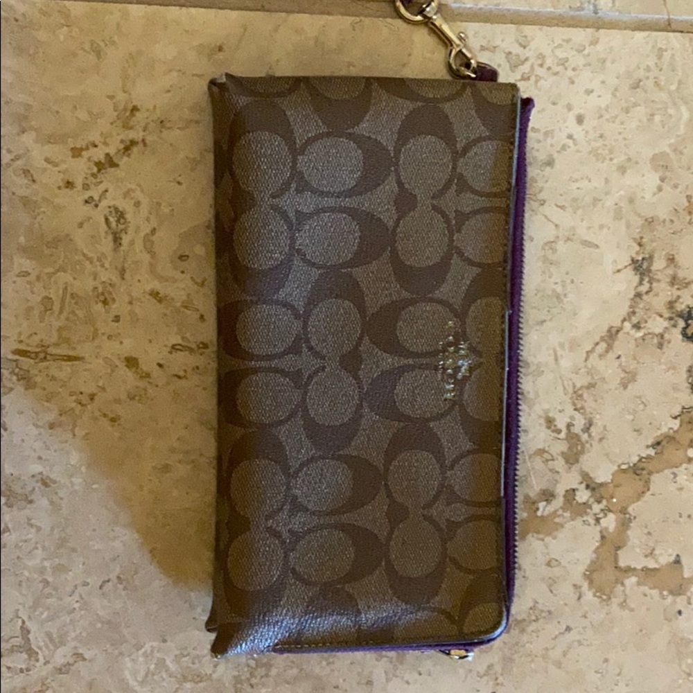 Used Coach gold tote plus wristlet - Picture 6 of 10